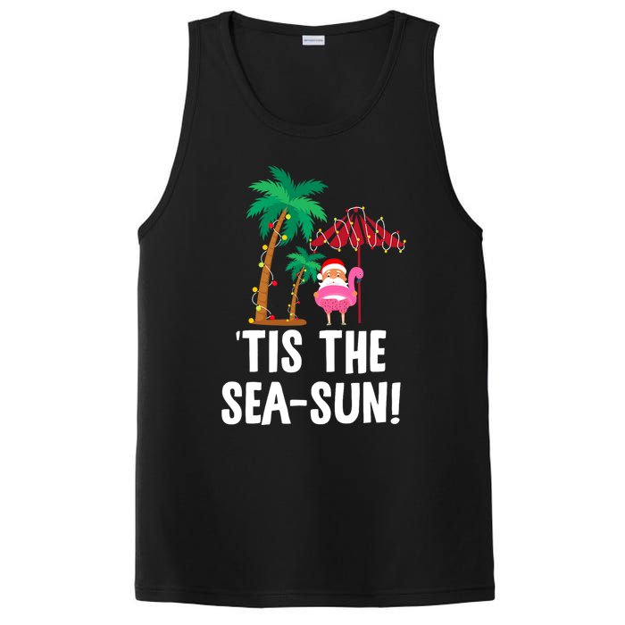 Tis the SeaSun Tropical Christmas Season Santa Flamingo Fan PosiCharge Competitor Tank