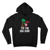 Tis the SeaSun Tropical Christmas Season Santa Flamingo Fan Tall Hoodie