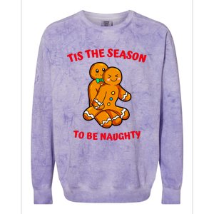 Tis The Season To Be Naughty Gingerbread Couple Christmas Colorblast Crewneck Sweatshirt