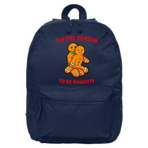 Tis The Season To Be Naughty Gingerbread Couple Christmas 16 in Basic Backpack