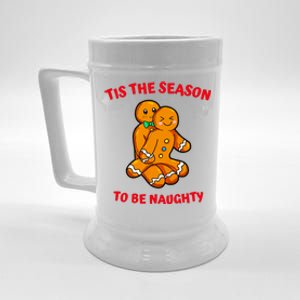 Tis The Season To Be Naughty Gingerbread Couple Christmas Beer Stein