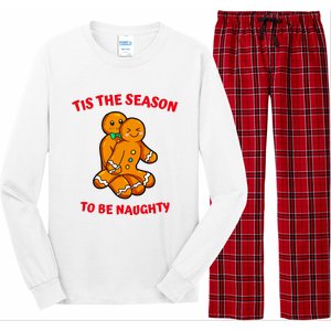 Tis The Season To Be Naughty Gingerbread Couple Christmas Long Sleeve Pajama Set