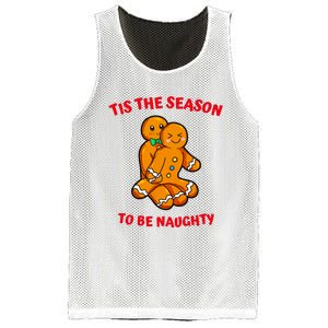 Tis The Season To Be Naughty Gingerbread Couple Christmas Mesh Reversible Basketball Jersey Tank