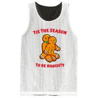 Tis The Season To Be Naughty Gingerbread Couple Christmas Mesh Reversible Basketball Jersey Tank