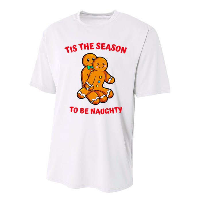 Tis The Season To Be Naughty Gingerbread Couple Christmas Performance Sprint T-Shirt