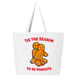 Tis The Season To Be Naughty Gingerbread Couple Christmas 25L Jumbo Tote