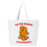 Tis The Season To Be Naughty Gingerbread Couple Christmas 25L Jumbo Tote