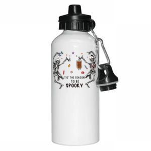 Tis The Season To Be Spooky Skeleton Nurse Halloween Cute Gift Aluminum Water Bottle