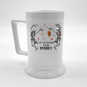 Tis The Season To Be Spooky Skeleton Nurse Halloween Cute Gift Beer Stein