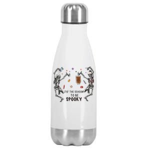 Tis The Season To Be Spooky Skeleton Nurse Halloween Cute Gift Stainless Steel Insulated Water Bottle