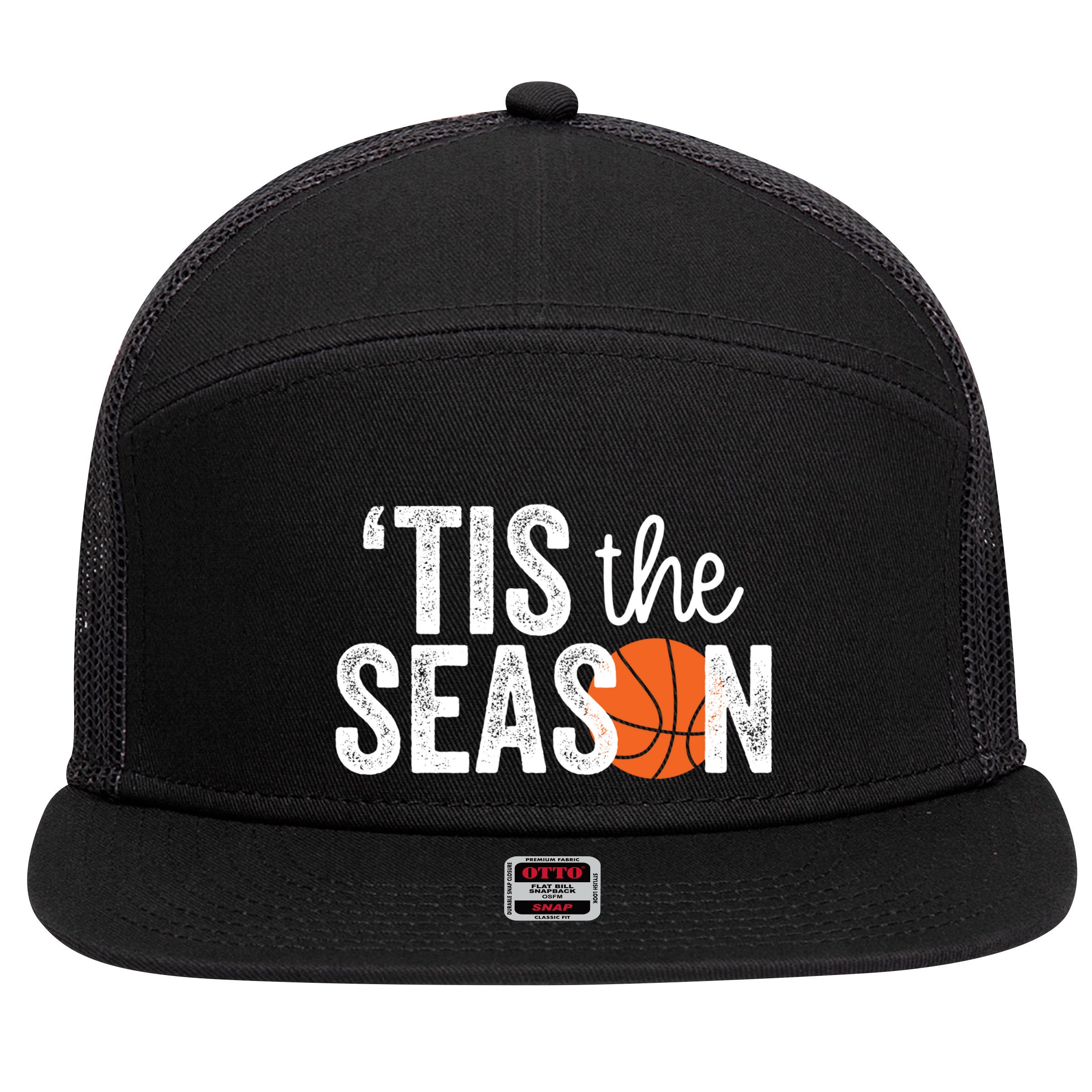 Tis The Season Basketball Player Gift 7 Panel Mesh Trucker Snapback Hat