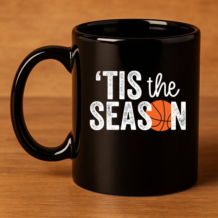 Tis The Season Basketball Player Gift 11oz C Handle Ceramic Mug