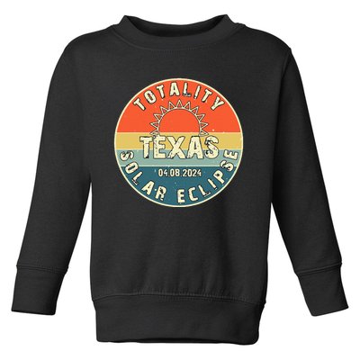 Totality Texas Solar Eclipse 2024 America Total Eclipse Toddler Sweatshirt