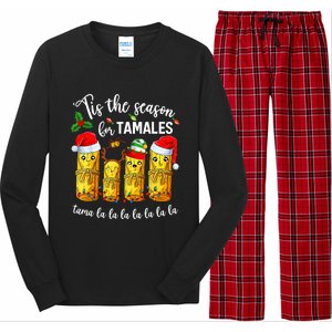 Tis The Santa Hat Season For Tamales Tama Lalalalalalalall Long Sleeve Pajama Set