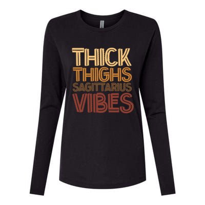 Thick Thighs Sagittarius Vibes T For Sagittarius Horoscope Great Gift Womens Cotton Relaxed Long Sleeve T-Shirt