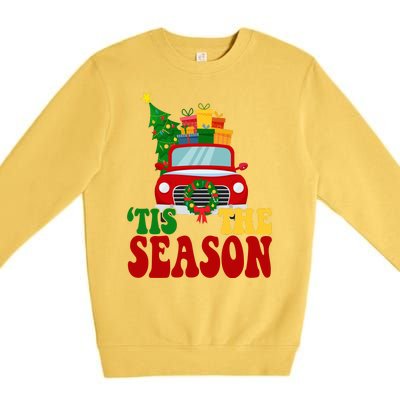 Tis The Season Jolly Christmas Truck Premium Crewneck Sweatshirt