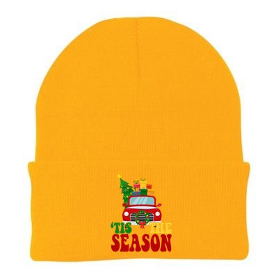 Tis The Season Jolly Christmas Truck Knit Cap Winter Beanie