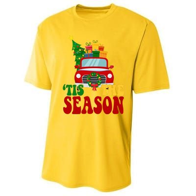 Tis The Season Jolly Christmas Truck Performance Sprint T-Shirt