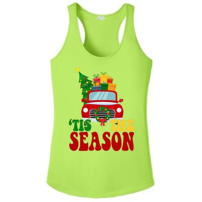 Tis The Season Jolly Christmas Truck Ladies PosiCharge Competitor Racerback Tank