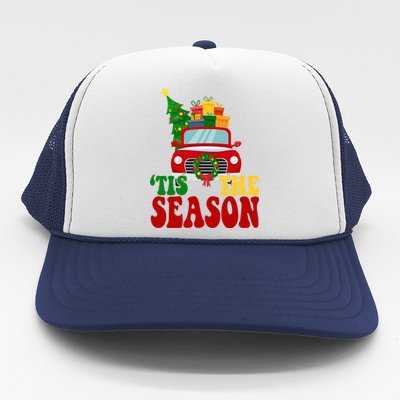 Tis The Season Jolly Christmas Truck Trucker Hat