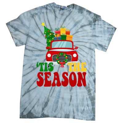 Tis The Season Jolly Christmas Truck Tie-Dye T-Shirt