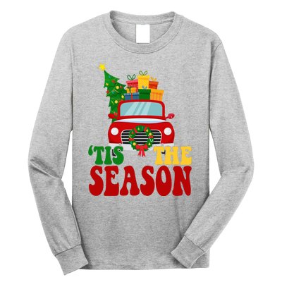 Tis The Season Jolly Christmas Truck Long Sleeve Shirt