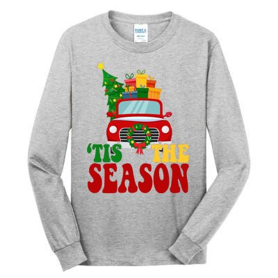 Tis The Season Jolly Christmas Truck Tall Long Sleeve T-Shirt