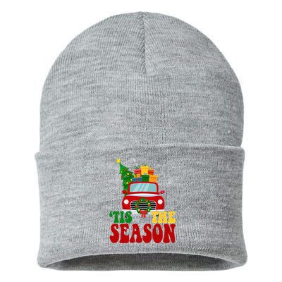 Tis The Season Jolly Christmas Truck Sustainable Knit Beanie