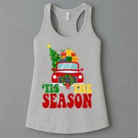 Tis The Season Jolly Christmas Truck Womens Tank Top