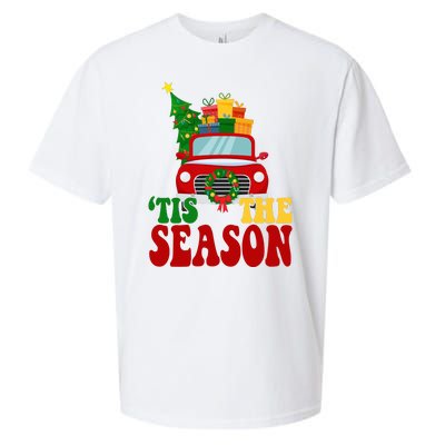 Tis The Season Jolly Christmas Truck Sueded Cloud Jersey T-Shirt