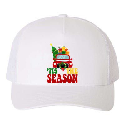 Tis The Season Jolly Christmas Truck Yupoong Adult 5-Panel Trucker Hat