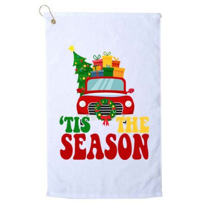 Tis The Season Jolly Christmas Truck Golf Towel