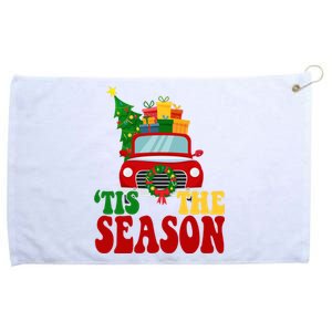 Tis The Season Jolly Christmas Truck Grommeted Golf Towel