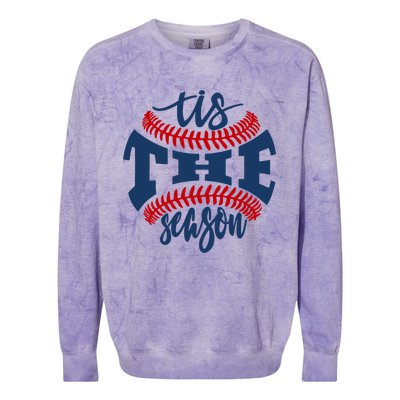 Tis The Season Baseball Softball Lovers Gift Colorblast Crewneck Sweatshirt