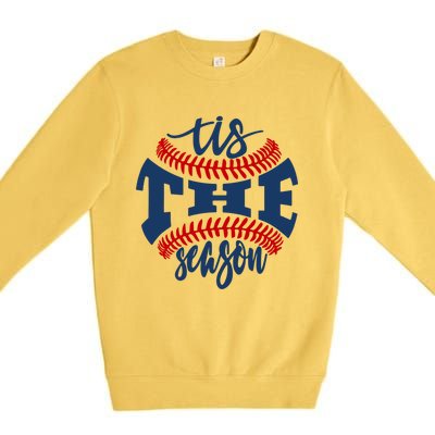 Tis The Season Baseball Softball Lovers Gift Premium Crewneck Sweatshirt