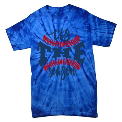 Tis The Season Baseball Softball Lovers Gift Tie-Dye T-Shirt