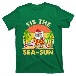 Tis The Sea Sun Santa Beach Summer Christmas In July Summer T-Shirt