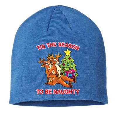 Tis The Season To Be Naughty Humping Reindeer Love Couple Gift Sustainable Beanie