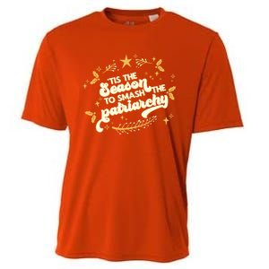 Tis The Season To Smash The Patriarchy Feminist Xmas Meme Funny Gift Cooling Performance Crew T-Shirt