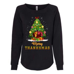 Turkey Tree Santa Merry Thanksmas Christmas Thanksgiving Womens California Wash Sweatshirt