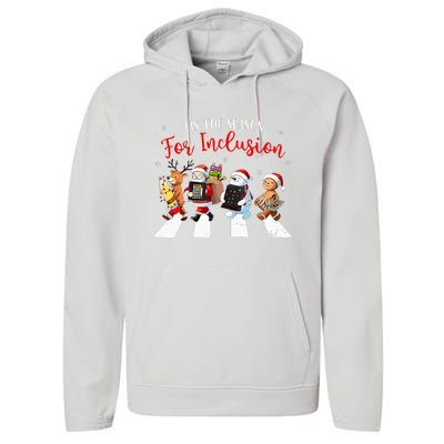 Tis The Season For Inclusion Xmas Ot Pt Slp Therapy Holiday Performance Fleece Hoodie