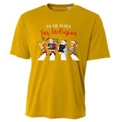 Tis The Season For Inclusion Xmas Ot Pt Slp Therapy Holiday Cooling Performance Crew T-Shirt