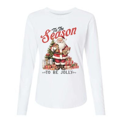 Tis The Season To Be Jolly | Vintage Santa Claus Womens Cotton Relaxed Long Sleeve T-Shirt