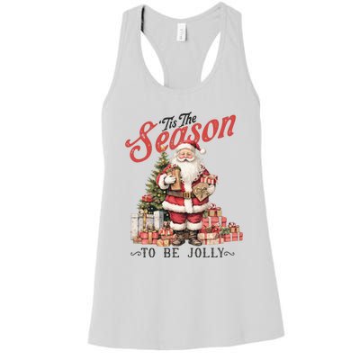 Tis The Season To Be Jolly | Vintage Santa Claus Women's Racerback Tank