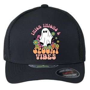 Thick Thighs Spooky Vibe Groovy Witchy Halloween Costume Cute Gift Flexfit Unipanel Trucker Cap