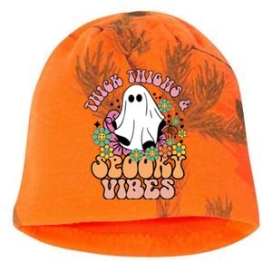 Thick Thighs Spooky Vibe Groovy Witchy Halloween Costume Cute Gift Kati - Camo Knit Beanie