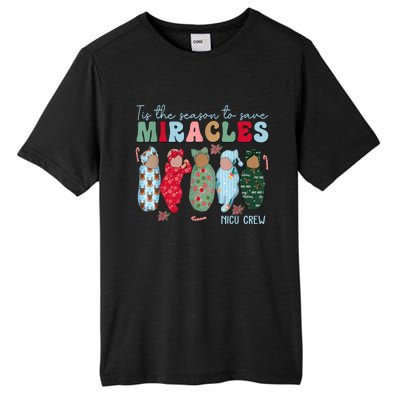 Tis The Season To Save Miracles Nicu Crew Nurse Christmas Tall Fusion ChromaSoft Performance T-Shirt