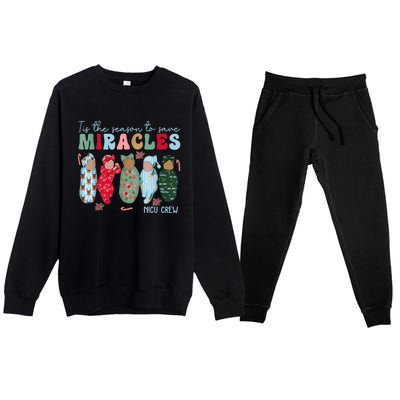 Tis The Season To Save Miracles Nicu Crew Nurse Christmas Premium Crewneck Sweatsuit Set