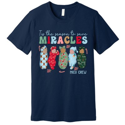 Tis The Season To Save Miracles Nicu Crew Nurse Christmas Premium T-Shirt