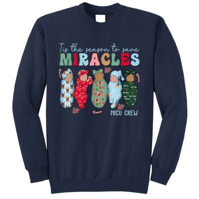 Tis The Season To Save Miracles Nicu Crew Nurse Christmas Tall Sweatshirt